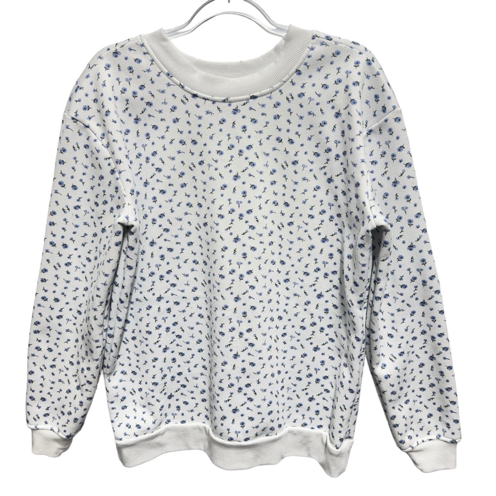 Coquette Floral Fleece Knit Sweatshirt Pullover